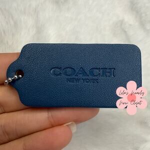 2" COACH Blue Fob Bag Charm Hang tag Hangtag